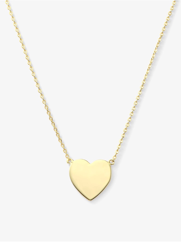Melinda Maria Gold Heart Necklace - Polished Heart Pendant